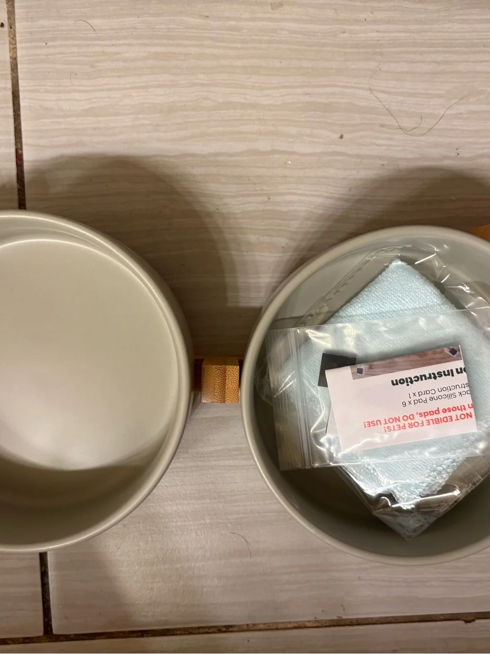 SpunkyJunky Double Pet Bowls - Light Gray